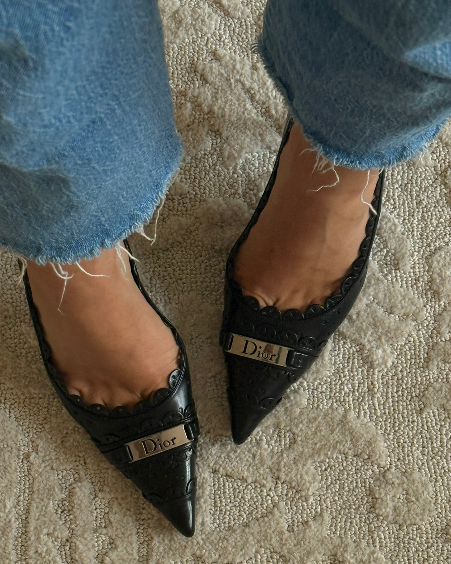 Dior by John Galliano Black Leather Heels