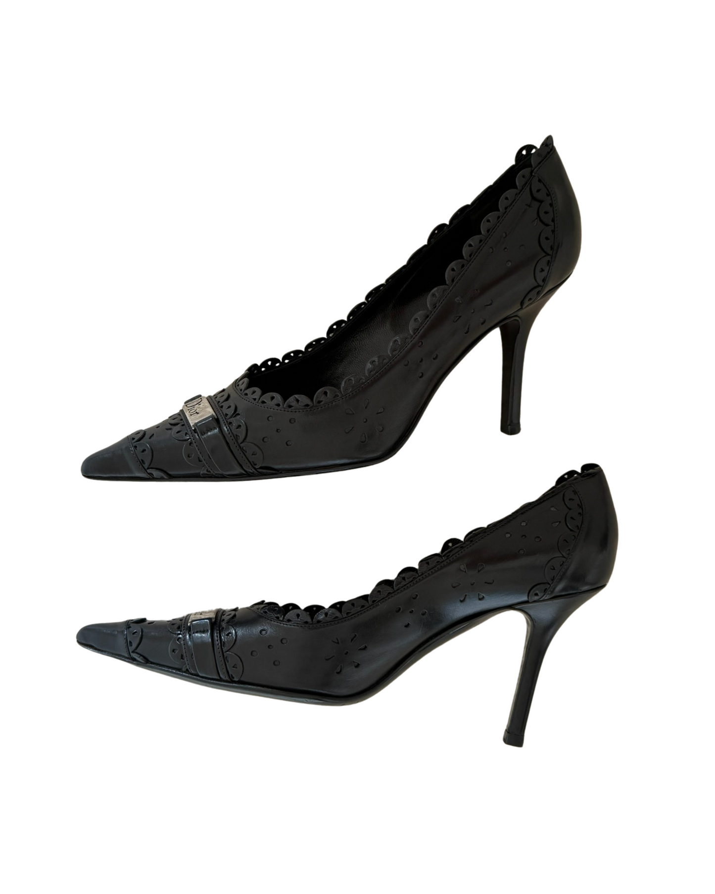 Dior by John Galliano Black Leather Heels