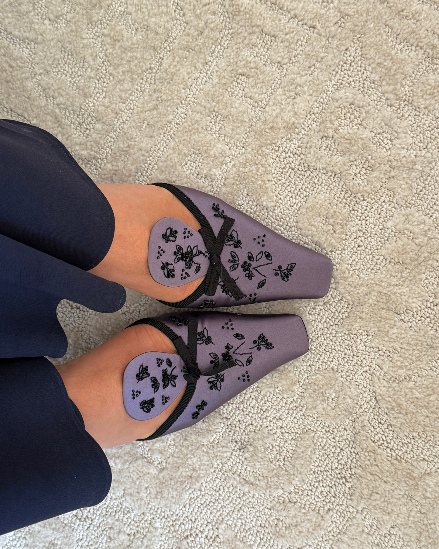 Vintage Prada Lavender Satin Heels