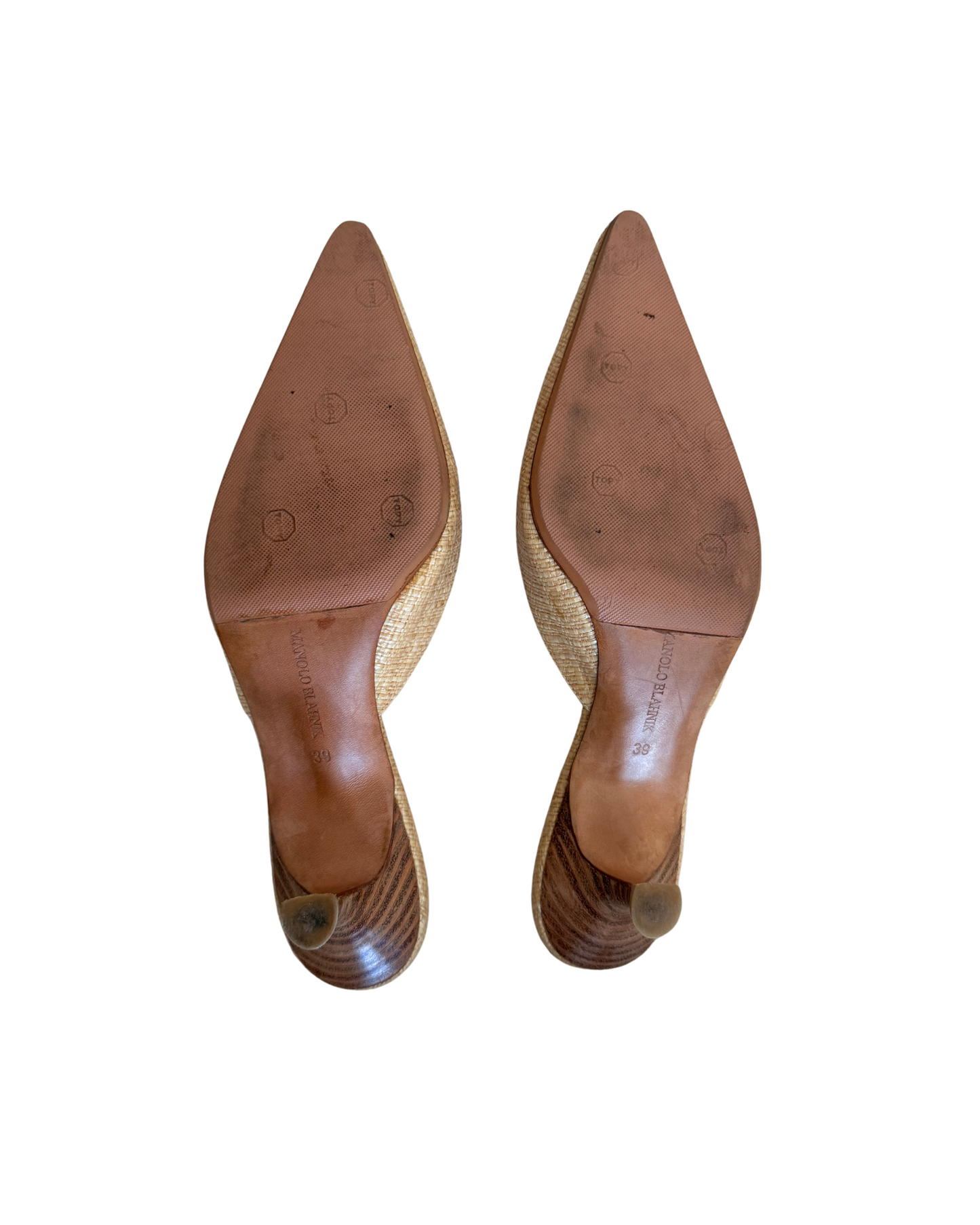 Manolo Blahnik Raffia Beaded Mule