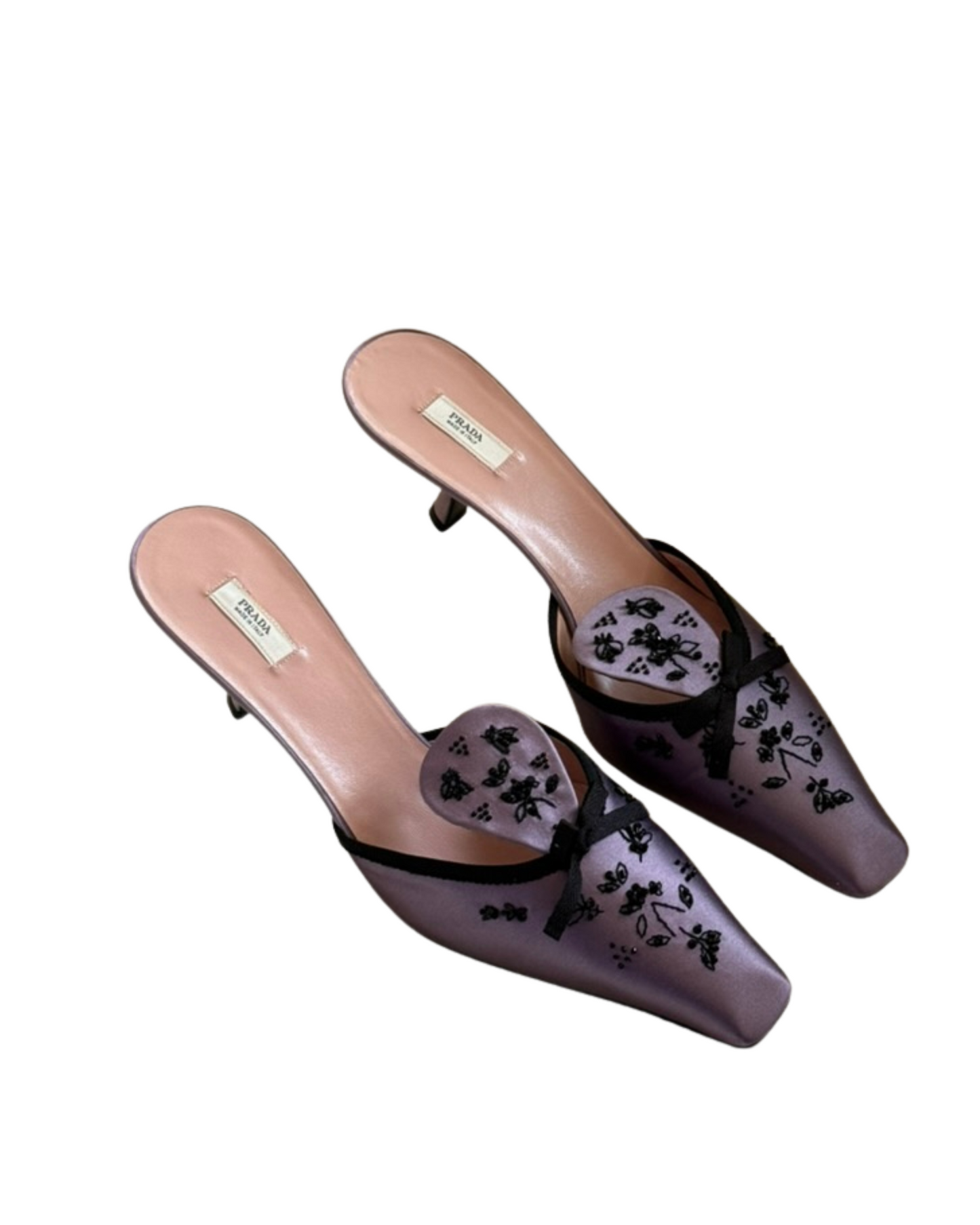 Vintage Prada Lavender Satin Heels