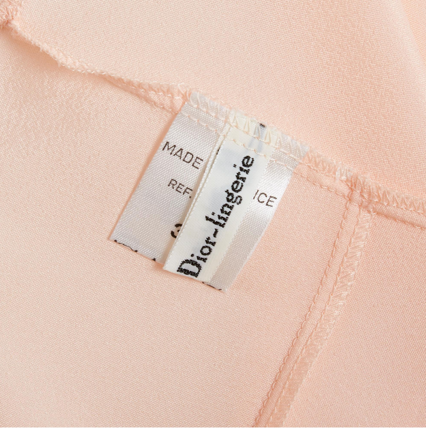 Christian Dior Lingerie 1985 Robe Combinaison Pink Satin Slip Dress